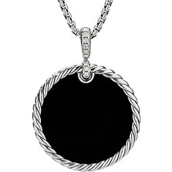 David Yurman Elements Disc Pendant - Silver/White/Onyx/Agate/Diamonds