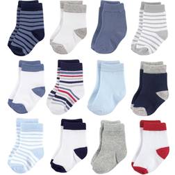 Hudson Basic Crew Socks 12-Pack - Boy Stripe