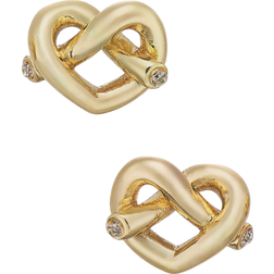 Kate Spade Crystal Accented Love Knot Stud Earrings - Gold/Transparent