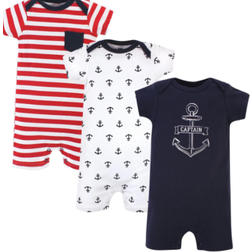 Hudson Baby Cotton Rompers 3-pack - Captain (10152796)