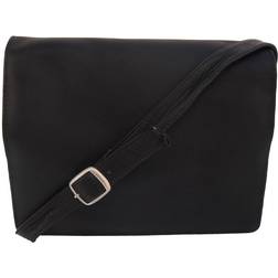 Piel Leather Small Handbag with Organizer - Black