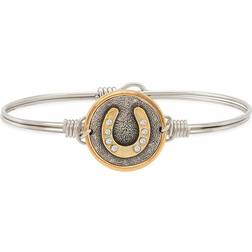 Luca + Danni Lucky HorseShoe Charm Bangle Bracelet - Silver/Gold/Transparent