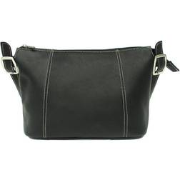 Piel Leather Medium Shoulder Bag - Black