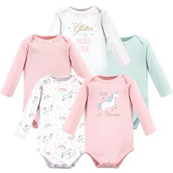 Hudson Baby Long Sleeve Bodysuits 5-pack - Glitter Unicorn (10158649)