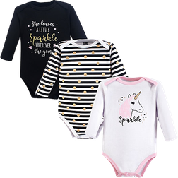 Hudson Cotton Long-Sleeve Bodysuits 3-pack - Sparkle Unicorn (10125012)