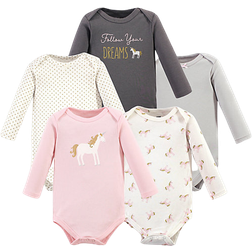 Hudson Long Sleeve Bodysuits 5-pack - Gold Unicorn (10158628)