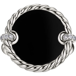 David Yurman Elements Ring - Silver/Onyx/Diamonds