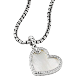 David Yurman Elements Heart Amulet Pendant - Silver/White/Diamonds