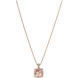 David Yurman Petite Chatelaine Pavé Bezel Pendant Necklace - Rose Gold/Morganite/Diamonds