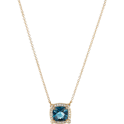 David Yurman Petite Chatelaine Pavé Bezel Pendant Necklace - Gold/Topaz/Diamonds