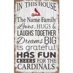 Fan Creations St Louis Cardinals Personalized In This House Sign