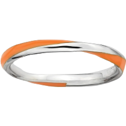 Stacks & Stones Twist Stack Ring - Silver/Orange