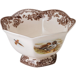Spode Woodland Lapwing/Quail Hexagonal Footed Bowl 21.59cm