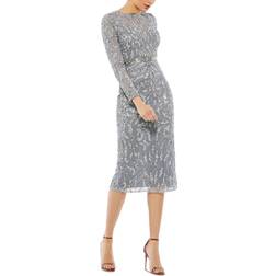 Mac Duggal Beaded Sequined Dress - Platinum