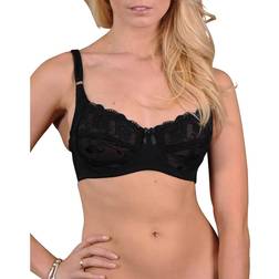 Carnival Full Figure Lace Detail Underwire Bra - Black