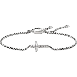 David Yurman Pave Cross Bracelet - Silver/Diamonds