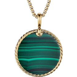 David Yurman Elements Disc Pendant - Gold/Malachite