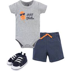 Hudson Baby Bodysuit Shorts & Shoe Set3-Piece Set - Chillin' Popsicle (10153336)