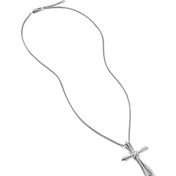 David Yurman Angelika Cross Necklace - Silver/Diamonds