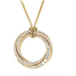 David Yurman Pavé Crossover Pendant Necklace - Gold/Diamonds