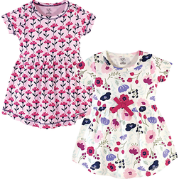 Touched By Nature Girl's Botanical Organic Dress 2-pack - Pink