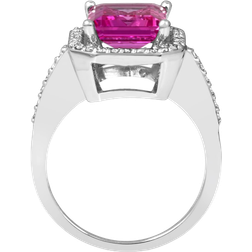Pompeii3 Vintage Halo Engagement Ring - Silver/Topaz/Diamonds