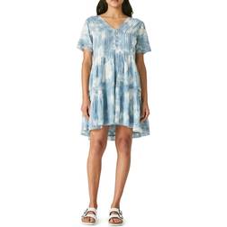 Lucky Brand Lace Tiered Dress - Blue Tie Dye