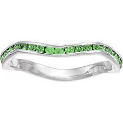 Traditions Jewelry Company August Birthstone Stackable Wave Ring - Silver/Peridot
