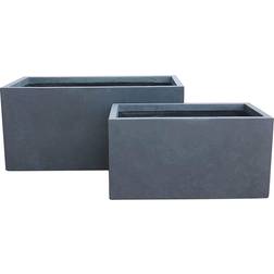Kante Modern Long Low Granite Pot 2-pack