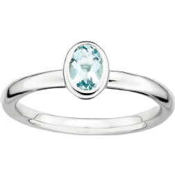 Stacks & Stones Stack Ring - Silver/Aquamarine