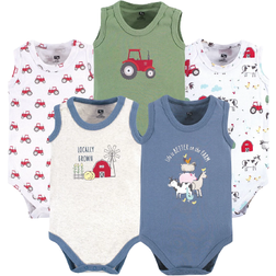 Hudson Baby Sleeveless Bodysuits - Boy Farm Animals