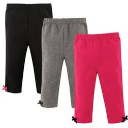 Hudson Infant Leggings with Ankle Bows 3-Pack - Rose and Black (10151180)
