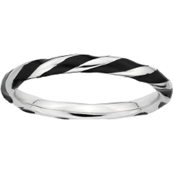 Stacks & Stones Twist Stack Ring - Silver/Black