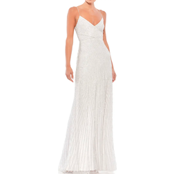 Mac Duggal Sequin Stripe Trumpet Gown - Pearl