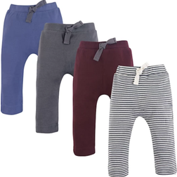 Touched By Nature Organic Cotton Pants 4-pack - Blue/Grey/Red