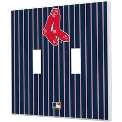 Strategic Printing Boston Red Sox 1924-1960 Cooperstown Pinstripe Double Toggle Light Switch Plate