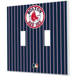 Strategic Printing Boston Red Sox 1976-2008 Cooperstown Pinstripe Double Toggle Light Switch Plate