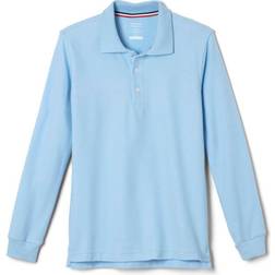 French Toast Long Sleeve Pique Polo - Blue