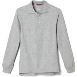 French Toast Long Sleeve Pique Polo - Heather Gray