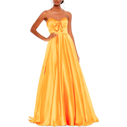 Mac Duggal Bow Sweetheart Strapless A Line Gown - Marigold