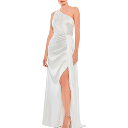 Mac Duggal Draped One Shoulder Gown - White