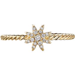 David Yurman Petite Starburst Station Ring - Gold/Diamonds