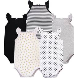 Hudson Baby Sleeveless Bodysuits 5-pack - Basic Black/Gold (10155909)