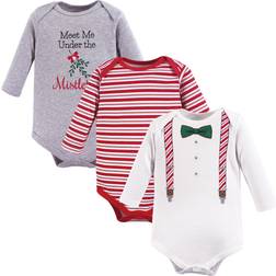 Little Treasures Cotton Bodysuits 3-pack - Christmas Suspenders (11171607)