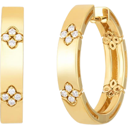 Roberto Coin Love in Verona Hoop Earrings - Gold/Diamonds