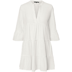 Vero Moda Heli 3/4 Short Dress - White/Snow White