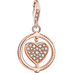 Thomas Sabo Charm Club Collectable Pavé Heart charm Pendent - Rose Gold/Transparent