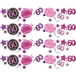 Amscan 60 Sparkling Celebration Pink Confetti