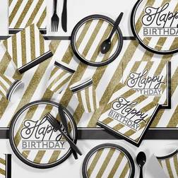Birthday Party Supplies Kit Black/Gold