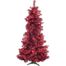 Europalms Kunstigt Metallic Juletræ. Rød 210 Cm